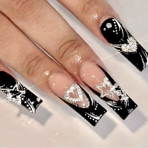 Square shape with HEARTS Rhinestone Decor Glitter co…